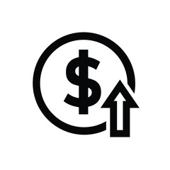 coin icon. money strengthens, rises. money management vector, business and finance icon, showing continuous movement. Line design style
