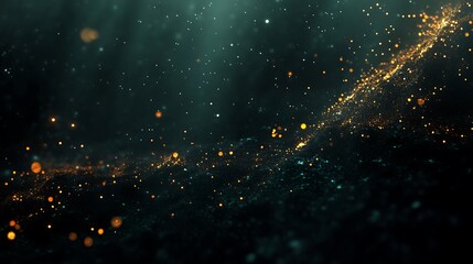 Obraz premium Abstract golden particles digital art background