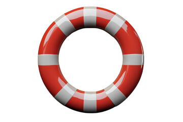 Isolated Lifebuoy Floating Against Transparent Background for Safety and Rescue Needs