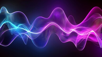 Fototapeta premium Abstract neon wave background.
