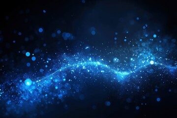 Ethereal Blue Bokeh Lights Abstract Background