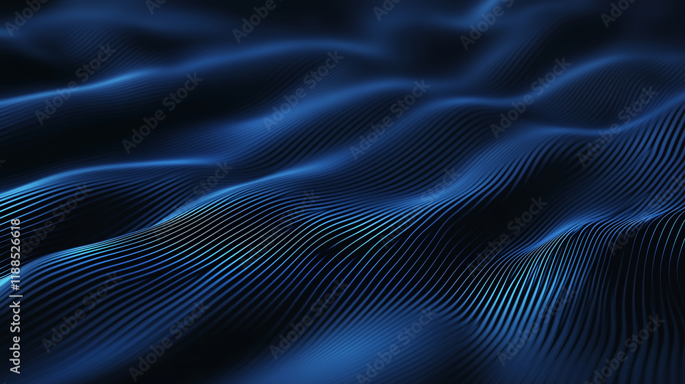 Poster a captivating cold blue abstract background with flowing motion blur and dynamic shades evokes a sen