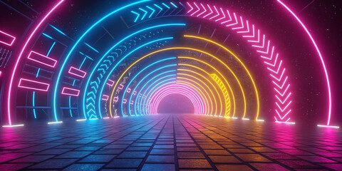 A Mesmerizing 3D Render Showcasing Dynamic Colors and Abstract Forms