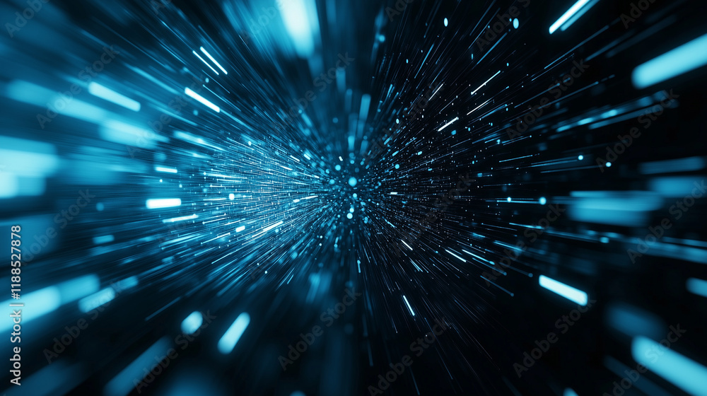 Aufkleber cold blue gradients with soft motion blur weave a dynamic, abstract visual, emphasizing innovation a