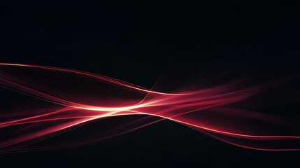 Abstract red lines on black background, graphic design element, for website or presentation