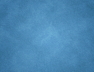Blue denim fabric background. Abstract texture of vintage classic jeans material. Old blue cotton cloth background, vector illustration