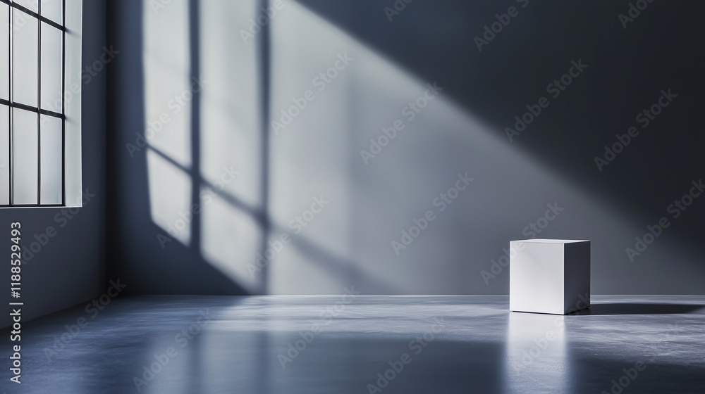 Aufkleber a clean, gray studio background with a 3d lightbox setup ensures balanced illumination for capturing