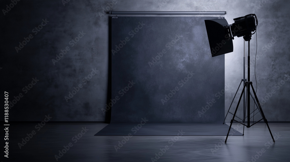 Poster a dynamic 3d lightbox casts balanced light on a textured gray studio backdrop, offering a profession