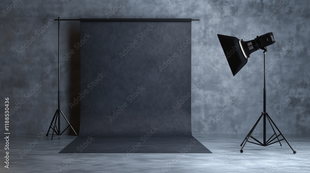 Poster a dynamic 3d lightbox casts balanced light on a textured gray studio backdrop, offering a profession