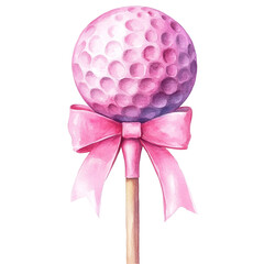 Pink Golf Clipart Vector Illustration