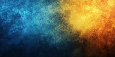 Obraz premium Grainy yellow and blue abstract texture with soft noise, perfect for modern backgrounds and digital design projects, book illustration style