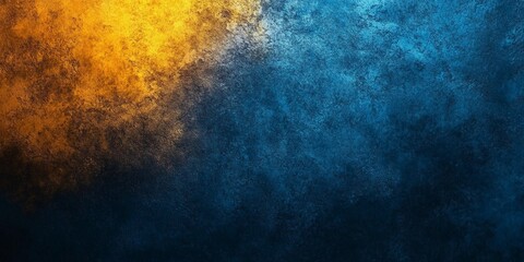 Obraz premium Grainy yellow and blue abstract texture with soft noise, perfect for modern backgrounds and digital design projects, book illustration style