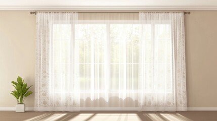 Stunning Sheer Curtains Enhance a Modern Living Room's Natural Light