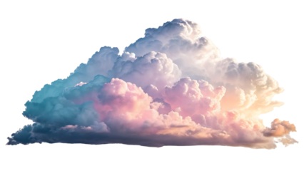 Bright blue sky with fluffy white clouds on a sunny day