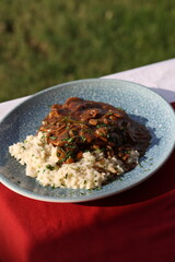 Mushroom Risotto with Herb Sauce