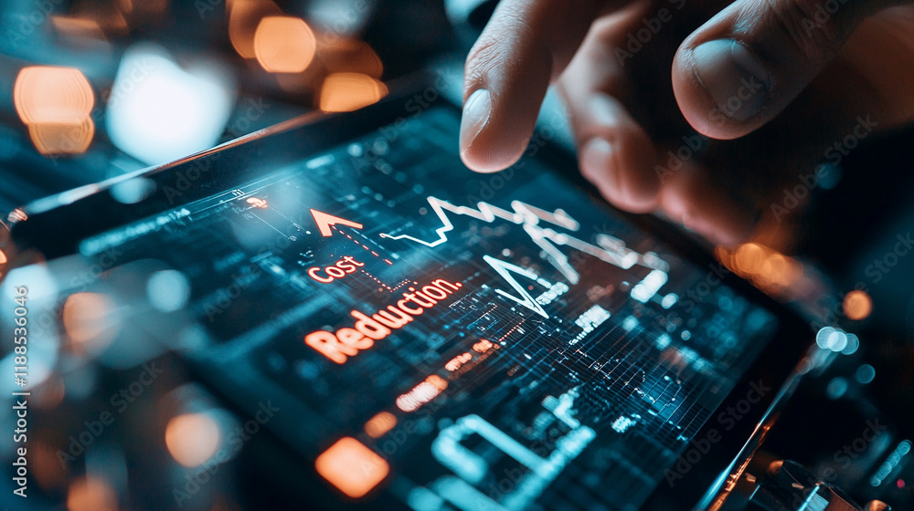 Poster ai generated insights professional analyzing data trends on tablet business environment close-up vie