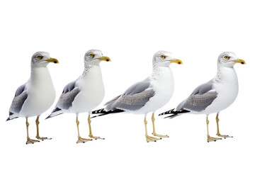 Fototapeta premium Seagulls Isolated on transparent Background for Marine or Wildlife-Themed Projects