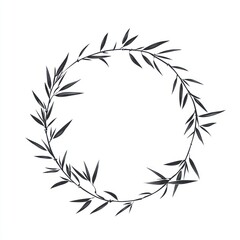 Elegant Bamboo Branch Circular Frame Design