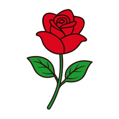 Fototapeta premium Rose Flower Vector Art - Minimalist Flat Flower Design Illustration
