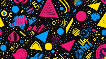 Fototapeta premium Abstract geometric pattern, vibrant colors, trendy design, background