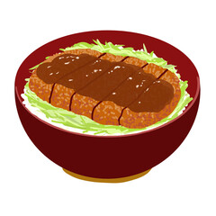 ソースカツ丼のイラスト