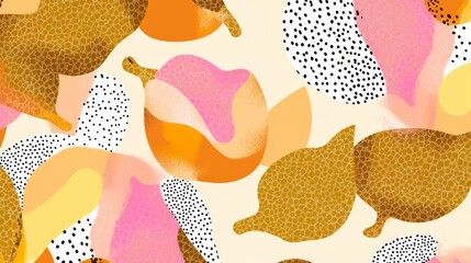 Fototapeta premium Vibrant Abstract Fruit Pattern Design: A Seamless, Modern, and Creative Print