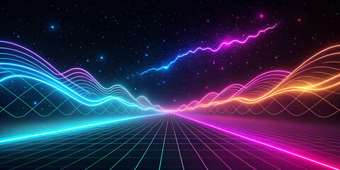 Obraz premium A Neon Futuristic Design Created with Advanced Digital Tools and Techniques