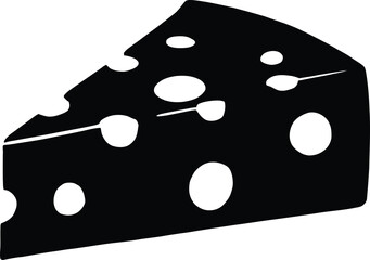 Cheese Slice Icon on Checkerboard Transparent Background