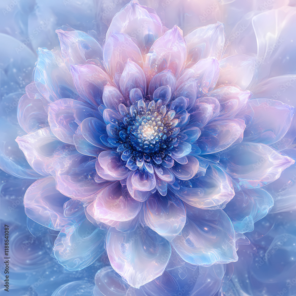 Poster beautiful abstract flower design with soft pastel colors and intricate details in a serene backgroun