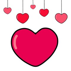 Heart illustration, valentine's day love.