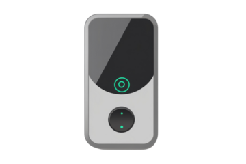 Modern Smart Doorbell Device Isolated on Transparent Background for Home Security Needs