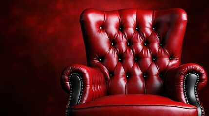Obraz premium A red leather chair on a red background