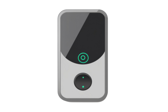 Modern Smart Doorbell Device Isolated on Transparent Background for Home Security Needs