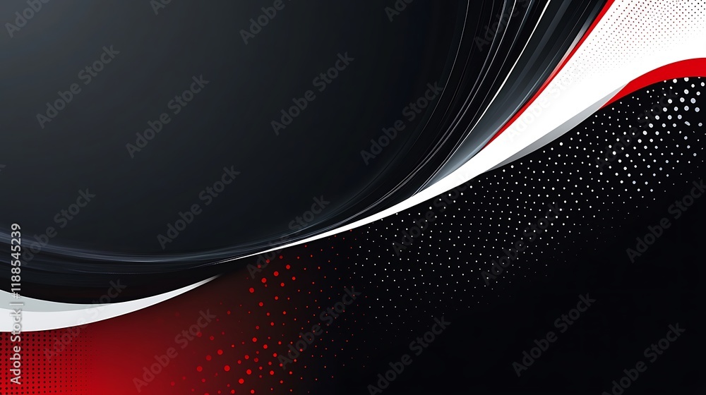 Aufkleber Abstract design, dynamic curves, red and black. Background image for website or app