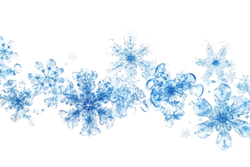 Delicate Snowflakes Isolated on a transparent Background Ideal for Holiday Designs and Crafts