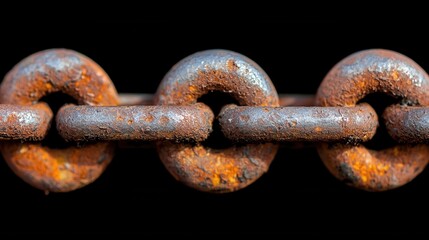 Fototapeta premium A rusty chain on a black background
