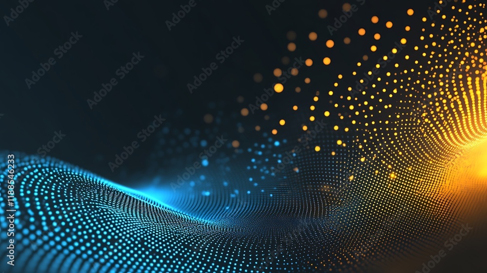 Poster abstract digital wave background, technology, data visualization