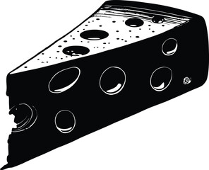 Cheese Slice Icon on Checkerboard Transparent Background