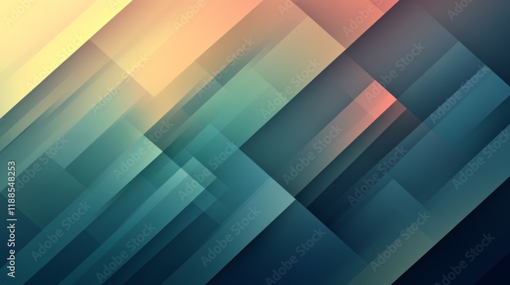 Aufkleber Abstract background with diagonal lines and soft gradient hues creating a modern and stylish geometric design suitable for various applications