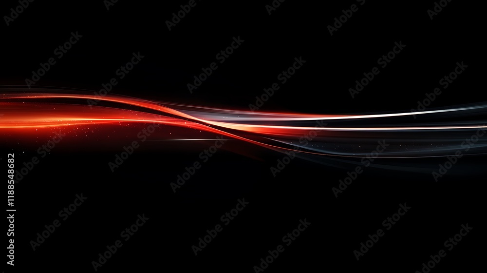 Aufkleber abstract red and gray flowing lines background