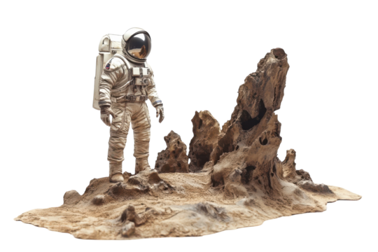 Space Explorer Discovering Alien Ruins in Outer Space for Science Fiction Creatives