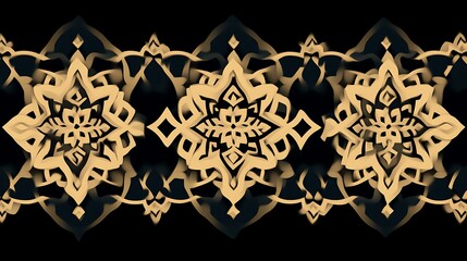 Elegant Gold Mandala Design on Black Background