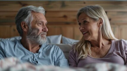 Elderly spouses watching television while enjoying a quiet evening. Use in publications about leisure and entertainment for pensioners.

