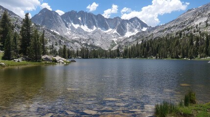 Serene Mountain Lake in the Sierra Nevada
