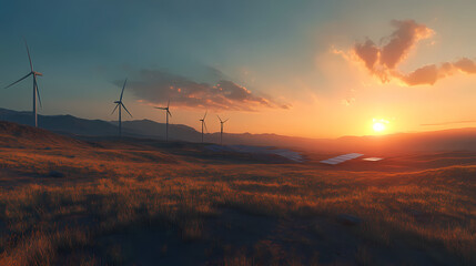 sunset in the fields