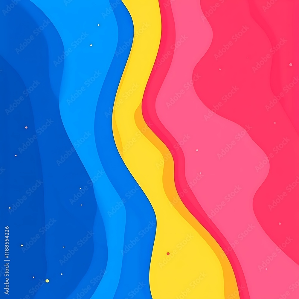 Poster abstract wavy color layers