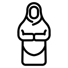 Female pray icon