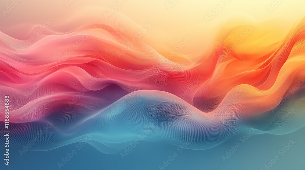 Aufkleber abstract flowing waves of gradient color creating a smooth and elegant visual texture with shades of