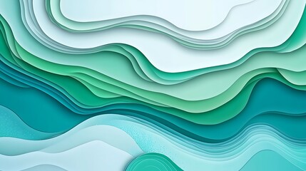 Fototapeta premium Abstract layered wavy shapes