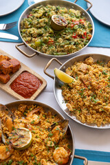 Chicken Paella and Vegetable Rice